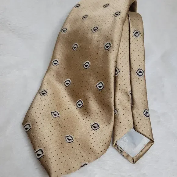 VTG 70s Golden Clasp by Prince Consort Gold Wide Kipper Polyester Point Neck Tie - Picture 2 of 12